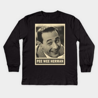 brown cream peewee herman Kids Long Sleeve T-Shirt